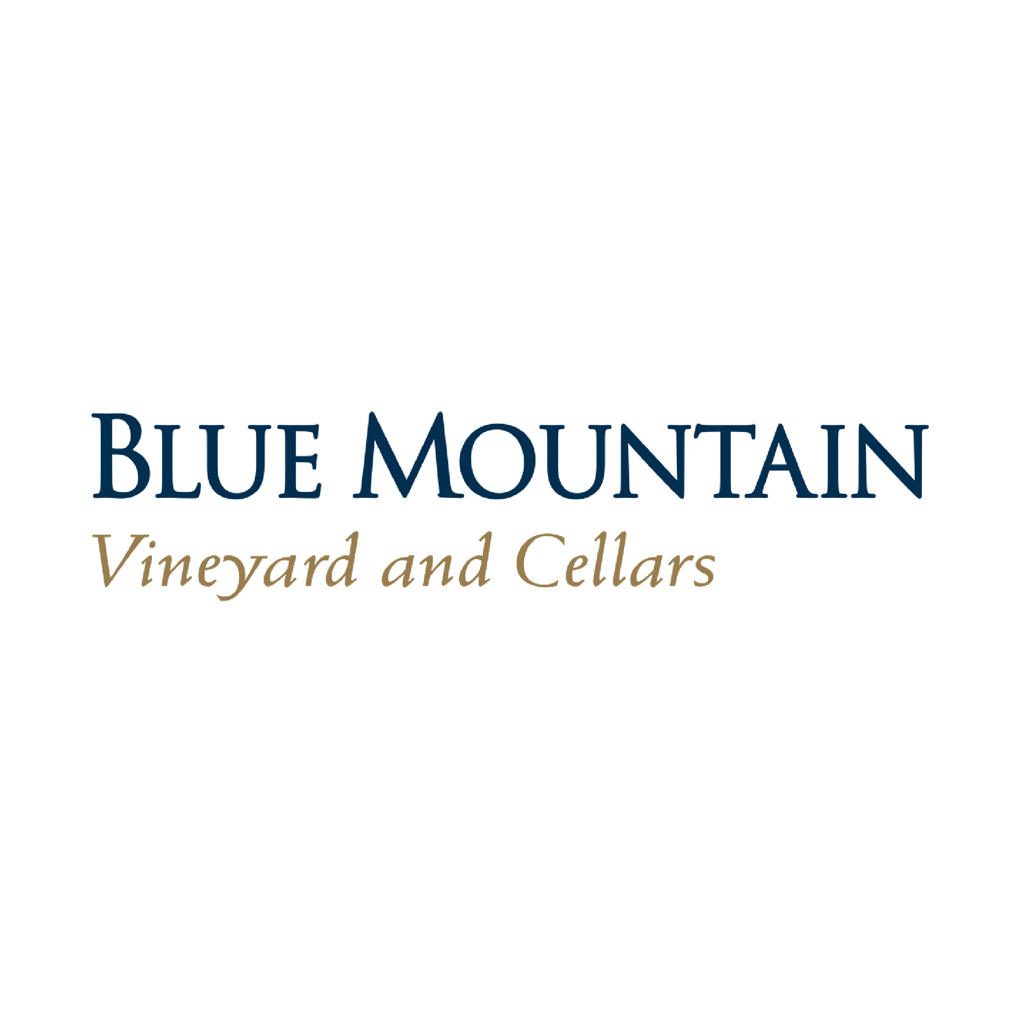 The image features a white rectangular sign that displays the name "BLUE MOUNTAIN Vineyard and Cellars" in blue text. The design emphasizes clarity and professionalism, likely intended for branding purposes. The tags associated with the image include elements such as text, font, graphics, and graphic design.