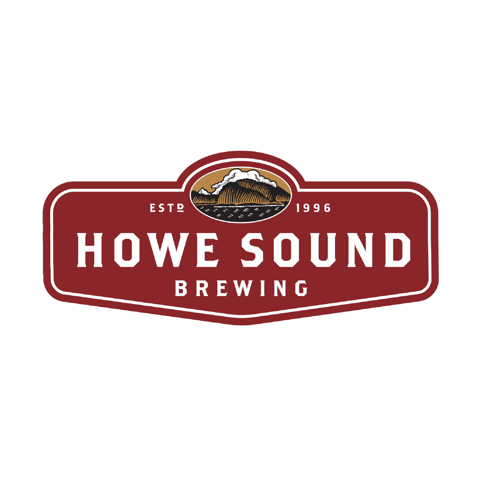 Howe Sound Brewing logo featuring a stylized mountain and wave design, representing the brewery's coastal heritage.