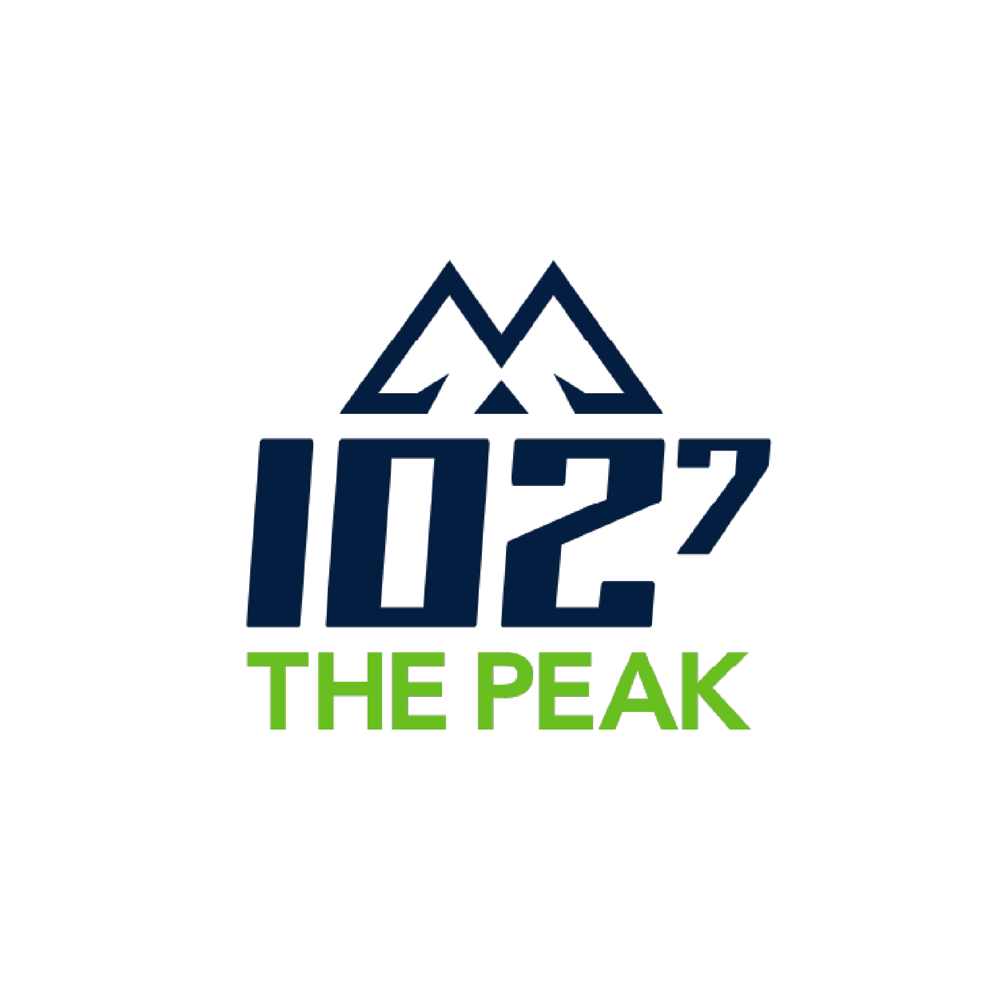 The image features a logo for "The Peak," which includes the number "1027." The design emphasizes typography and graphics, showcasing a mix of text and visual elements. It reflects principles of graphic design and showcases the use of fonts effectively.