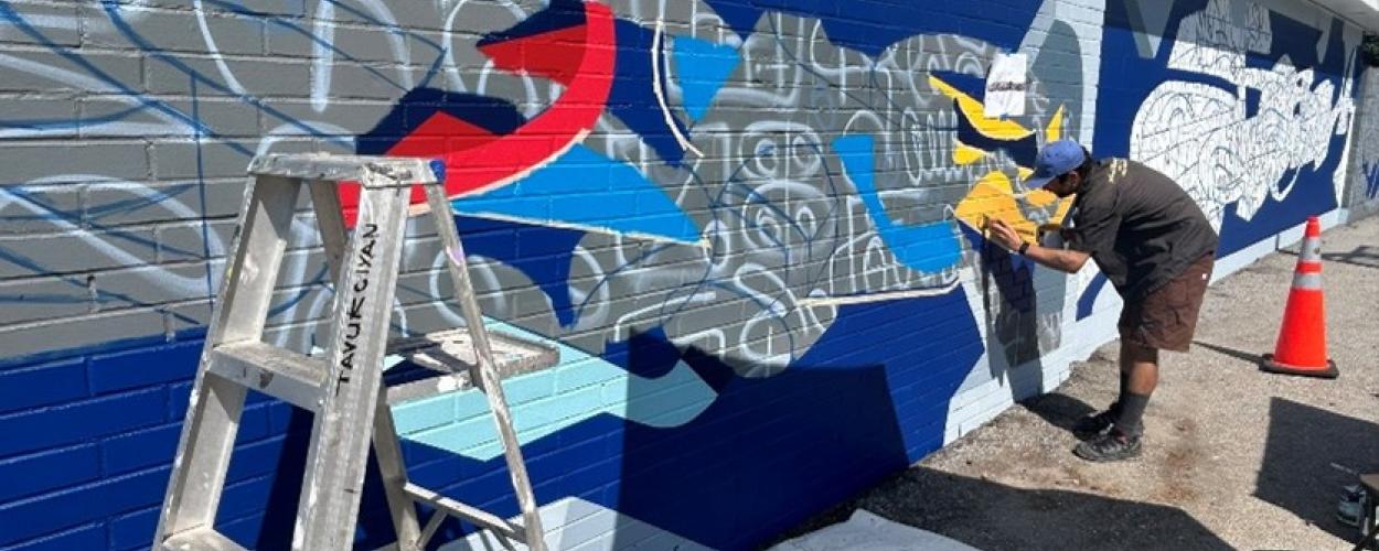 Ambleside Skatepark Mural - progress 2