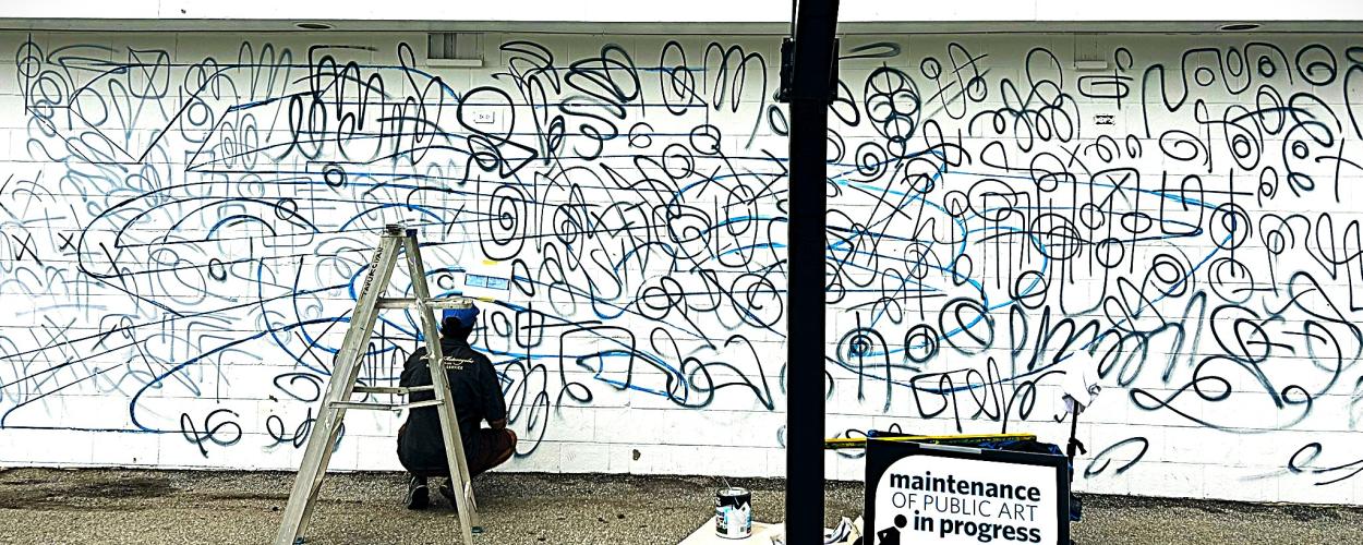 Ambleside Skatepark Mural - progress