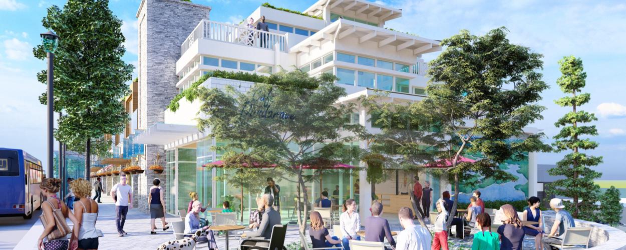 Digital mockup of Pierwell building exterior
