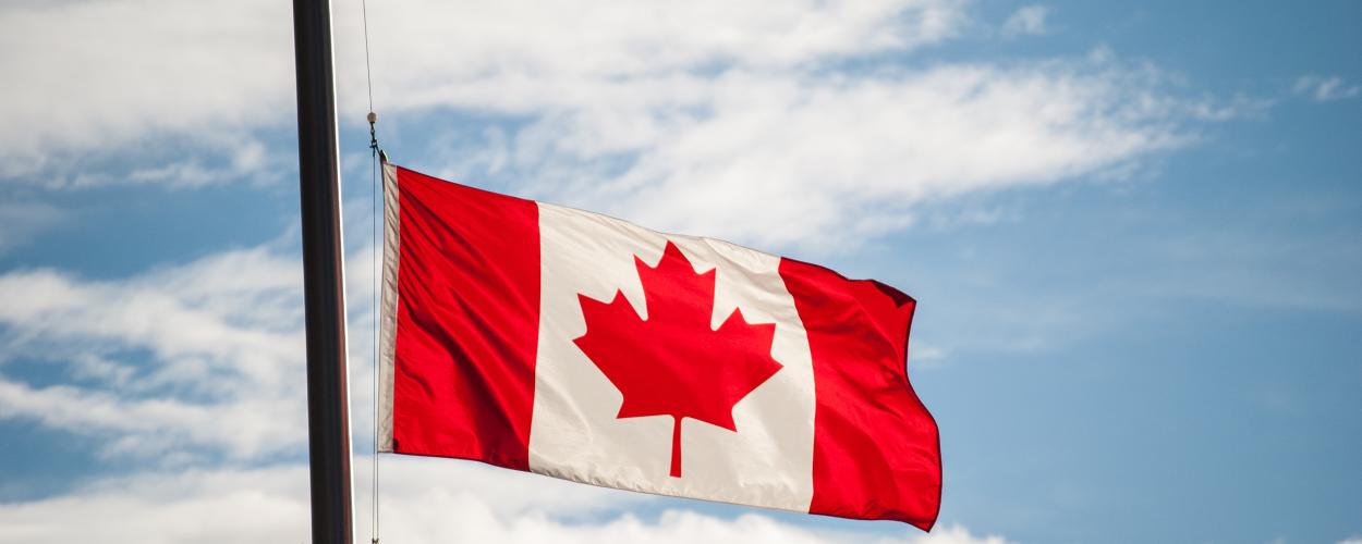 Canada flag half mast